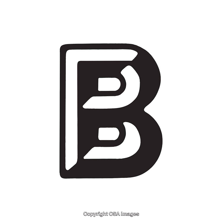 Stylized Monochrome Letter B Illustration with Modern Design