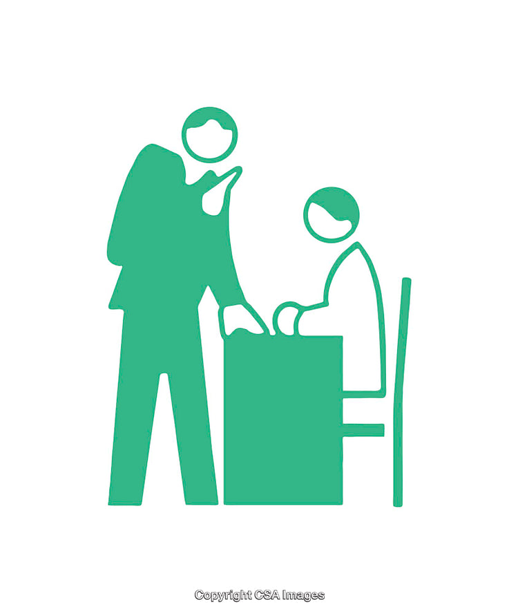 Green Icon Depicting Guidance Between Two Individuals