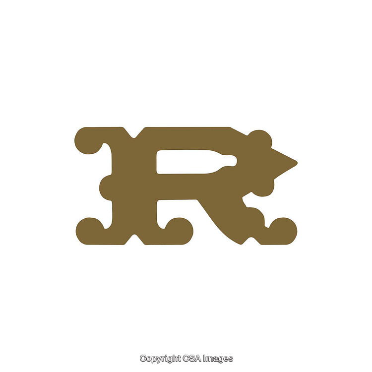 Brown Ornate Letter R on a Clean White Background