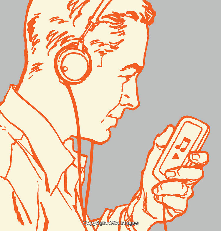 Person Listening to Music Through Headphones While Holding a Device