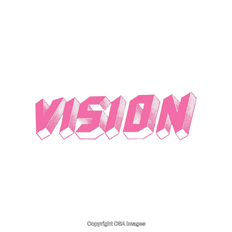 Modern Typography Design Featuring Bold Pink Text Saying 'Vision'