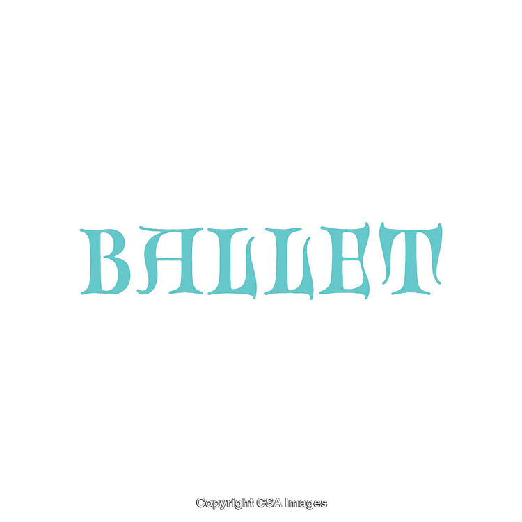 Elegant Typography Featuring the Word Ballet in Blue On White Background