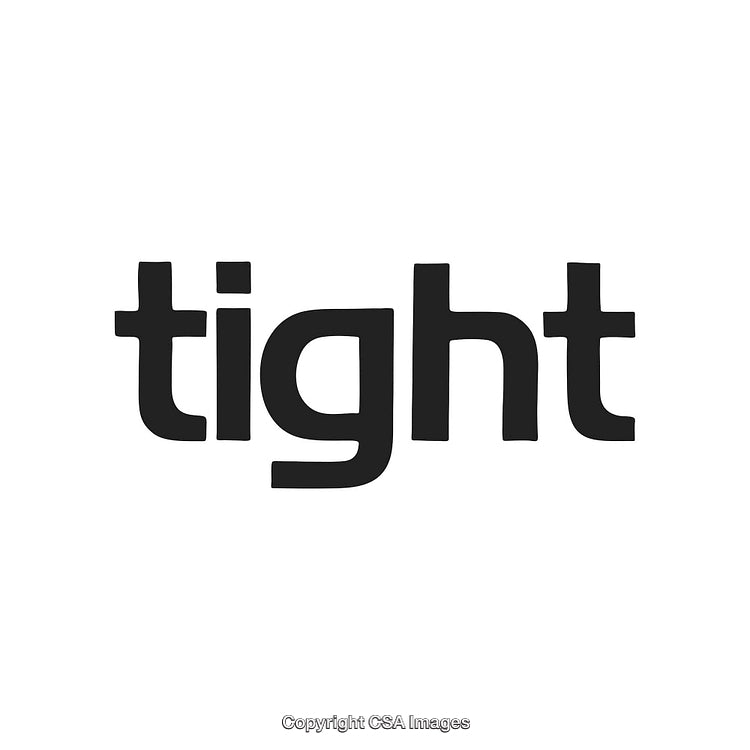 Bold Black Sans-Serif Word 'Tight' on White Background