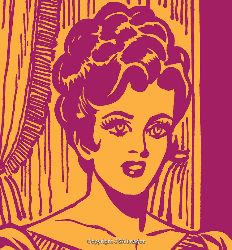 Retro Style Portrait Art in Vibrant Color Scheme