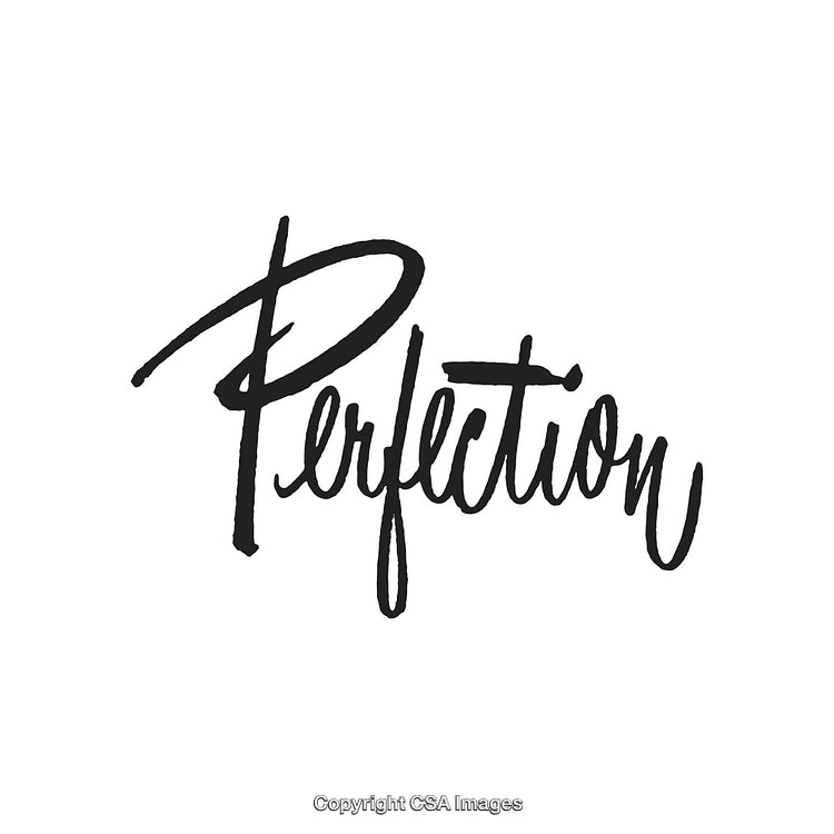 Elegant Black Calligraphy of the Word 'Perfection' on White Background