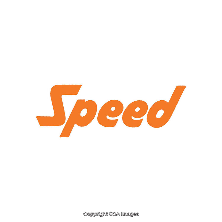 Orange Typography Displaying 'Speed' on White Background