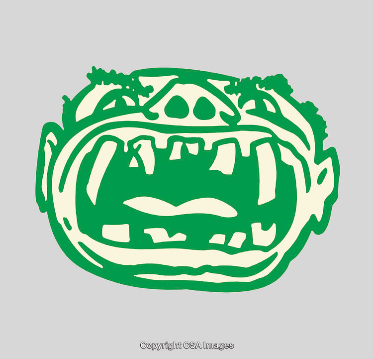Abstract Green Troll Illustration In Vibrant Line Art Style