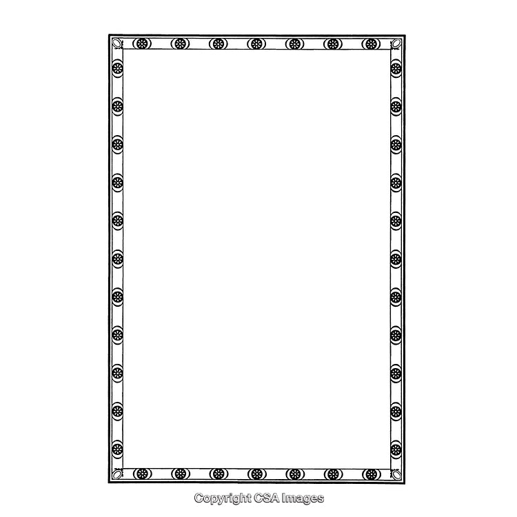 Elegant Black and White Border With Ornamental Details for Design Use