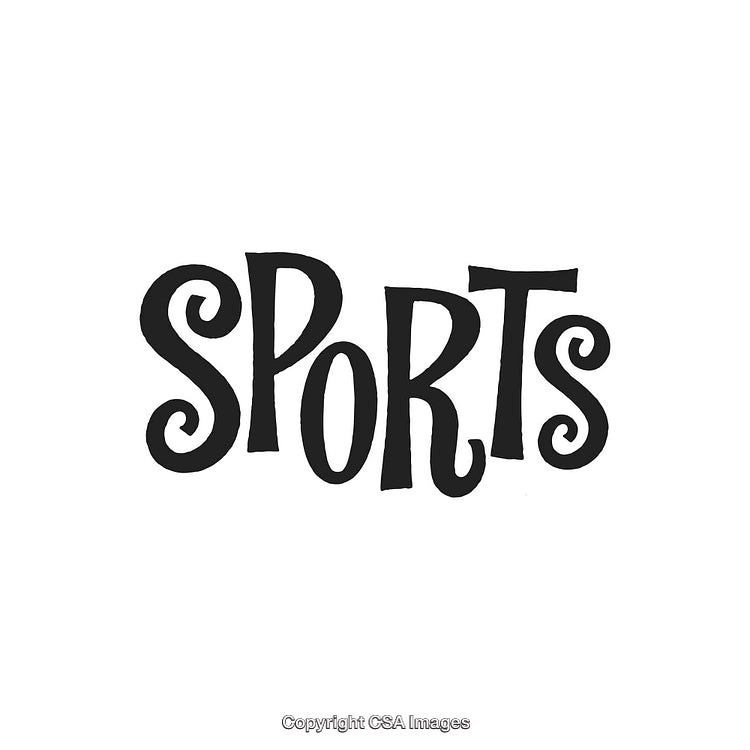 Hand-Drawn Typography Text Illustration Featuring the Word 'Sports' in Playful Font