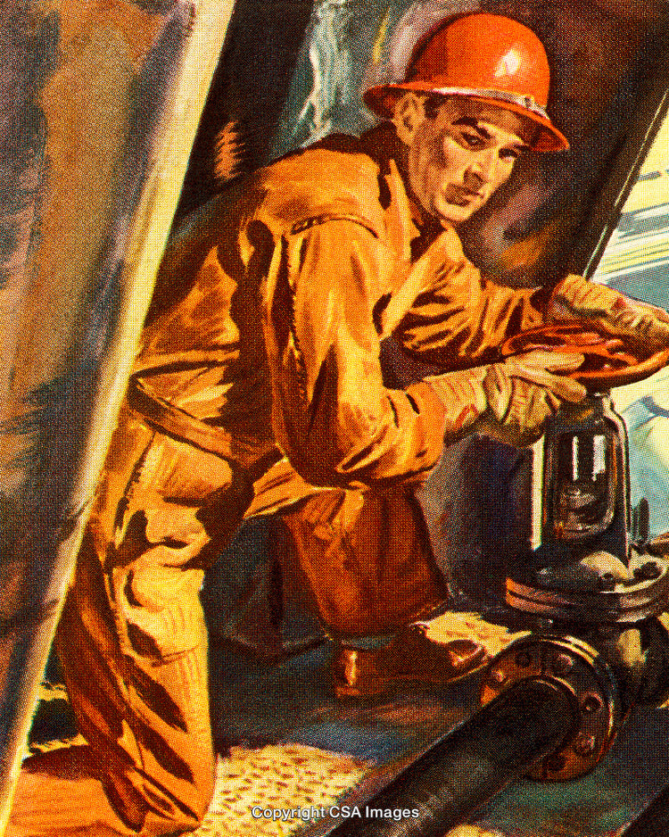 Worker Operating Machinery in Industrial Environment Wearing Protective Gear