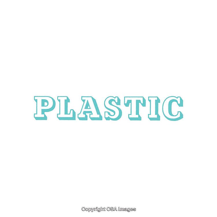 Light Blue Plastic Text Font on White Background