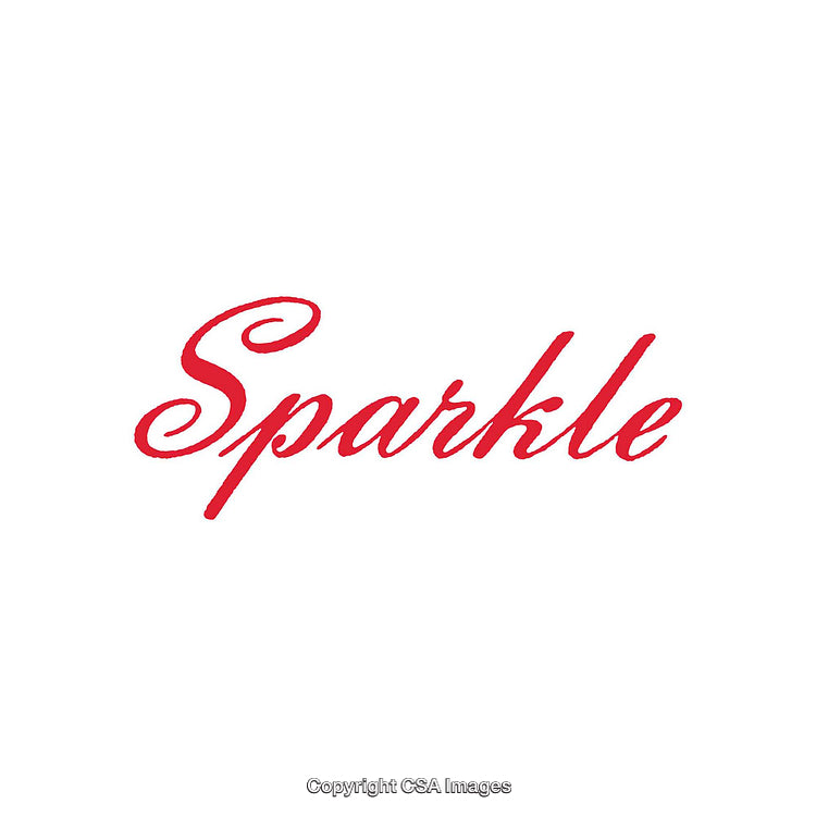 Elegant Red Script on White Background Featuring the Word Sparkle