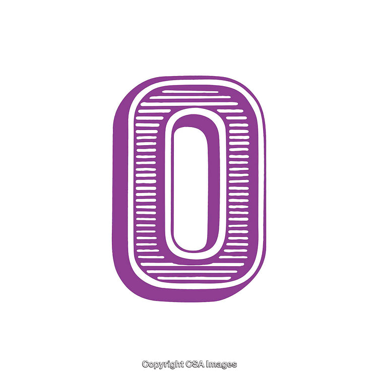 Purple Decorative Letter O with Intricate Linework Design