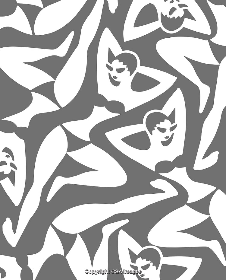 Abstract Gray and White Pattern Featuring Stylish Figures in Dynamic Shapes