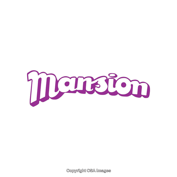 Purple Text Logo Design Featuring the Word Mansion in Stylish Typography