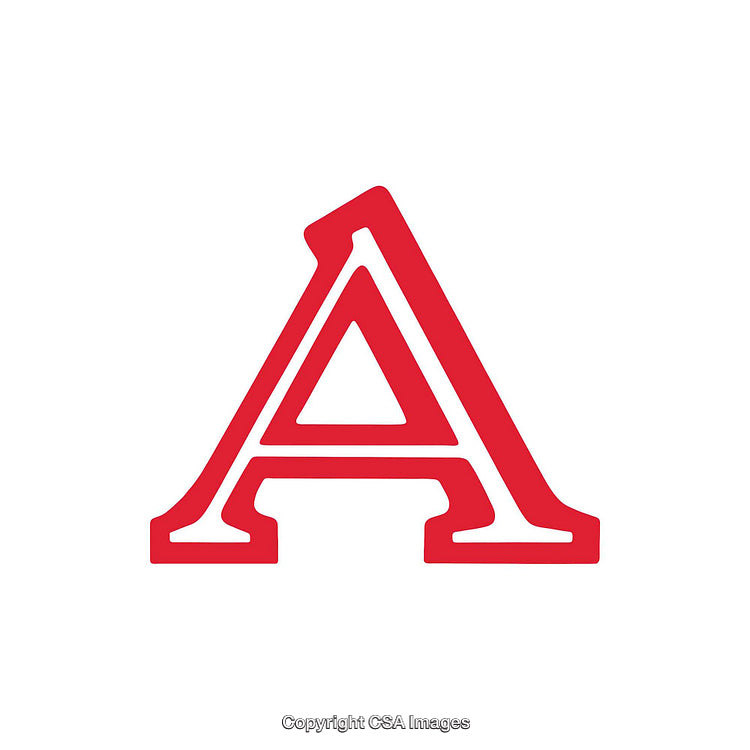 Red Capitalized Letter A Symbol on a White Background Illustration