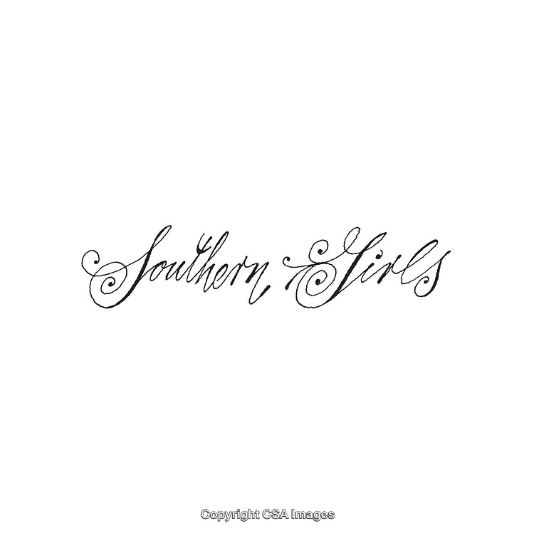 Elegant Calligraphy Script Featuring 'Southern Girls' in Ornamental Writing
