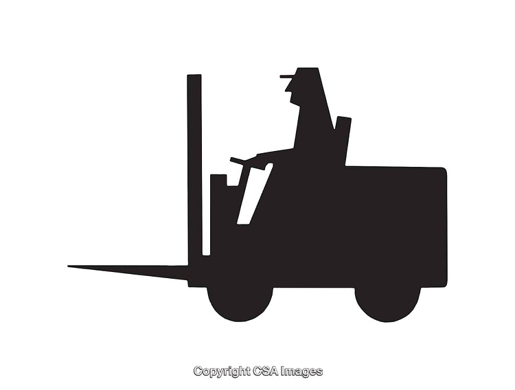 Silhouette Icon Of Forklift Vehicle with Operator in Minimal Design