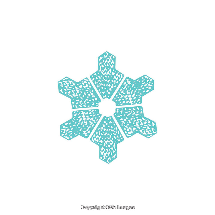 Abstract Blue Snowflake Shape On White Background