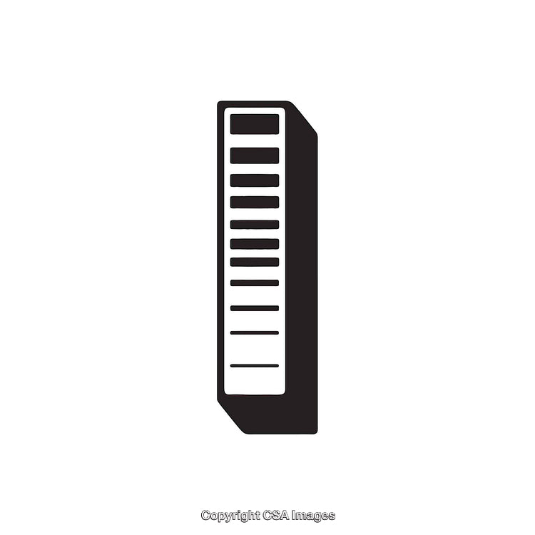 Black And White Minimalistic Illustration of the Number One Symbol