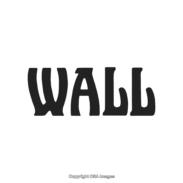 Bold Typography Design Featuring the Word 'Wall' on a White Background