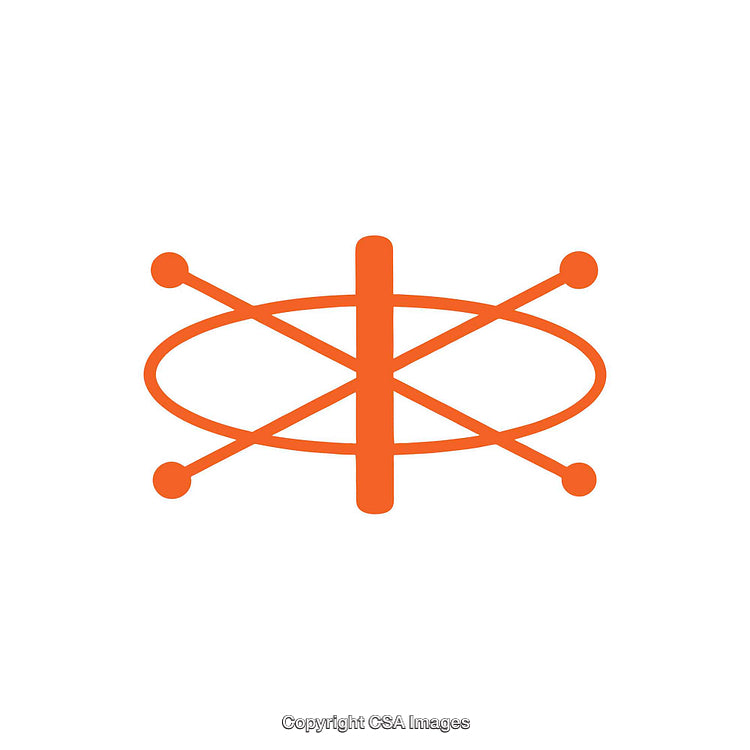 Abstract Orange Symbol on White Background with Geometric Design Details