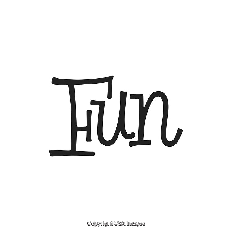 Playful Handwritten Text Featuring the Word 'Fun' on White Background