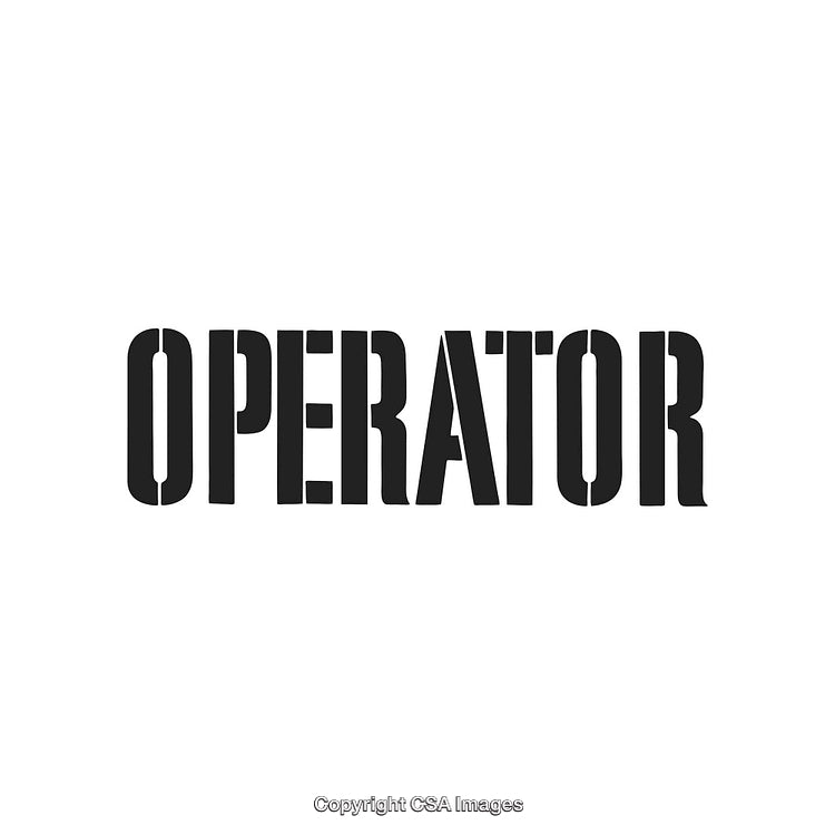 Bold Stencil Font Displaying the Word Operator on White Background