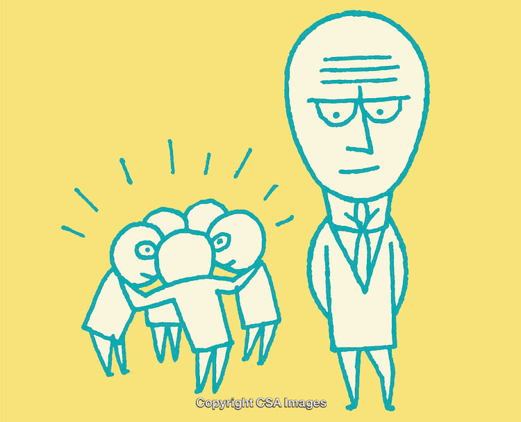 Illustration Showing a Group Interaction and Observation in Minimalistic Style