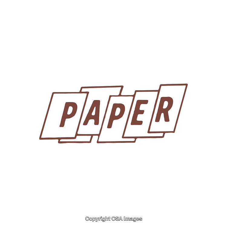 Minimalistic Typography Design of the Word Paper in Brown Outline