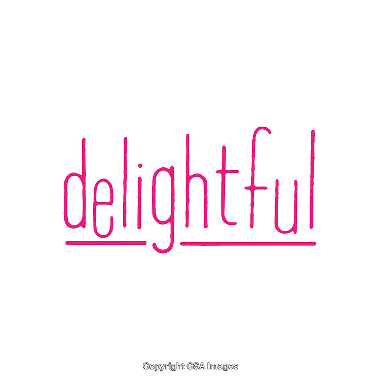 Bright Pink Text Art with the Word Delightful and a Playful Design
