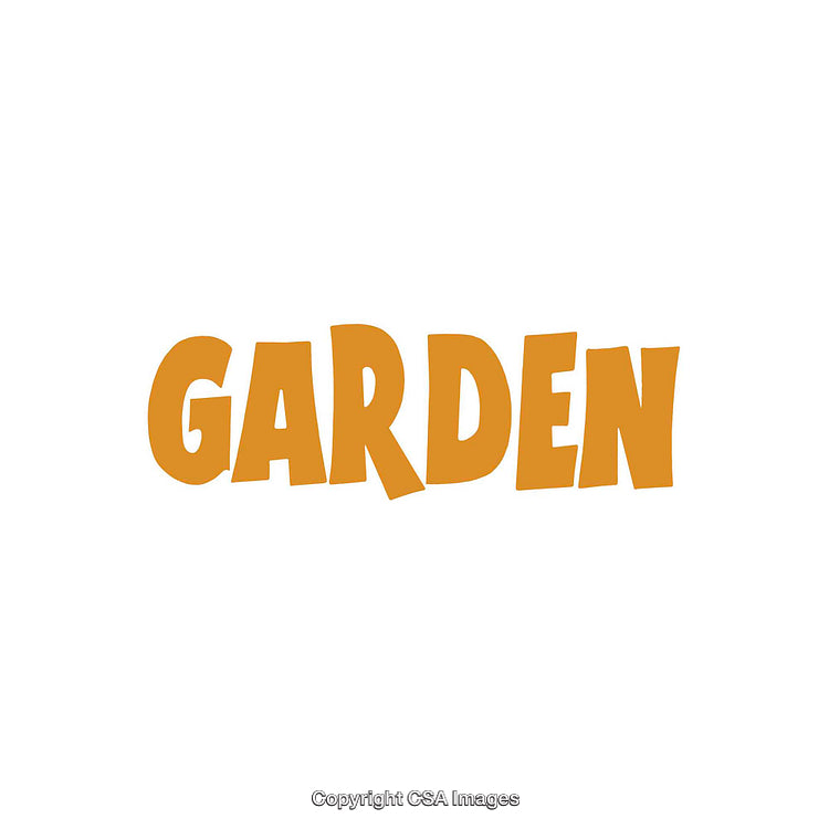 Playful Text Illustration with the Word Garden in Orange