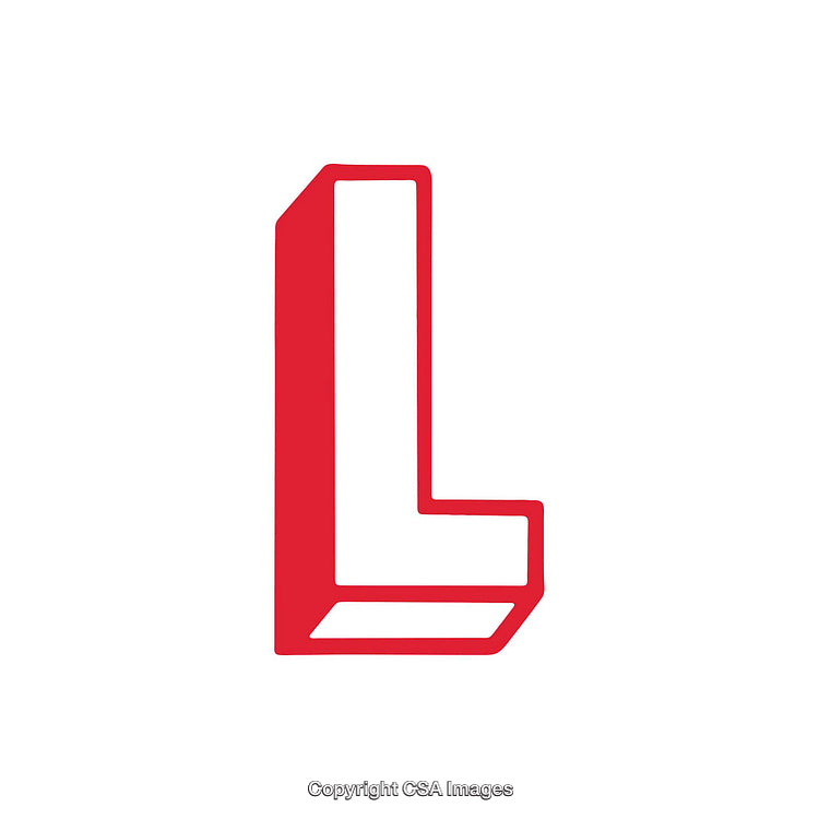 Red 3D Letter L Illustration on White Background