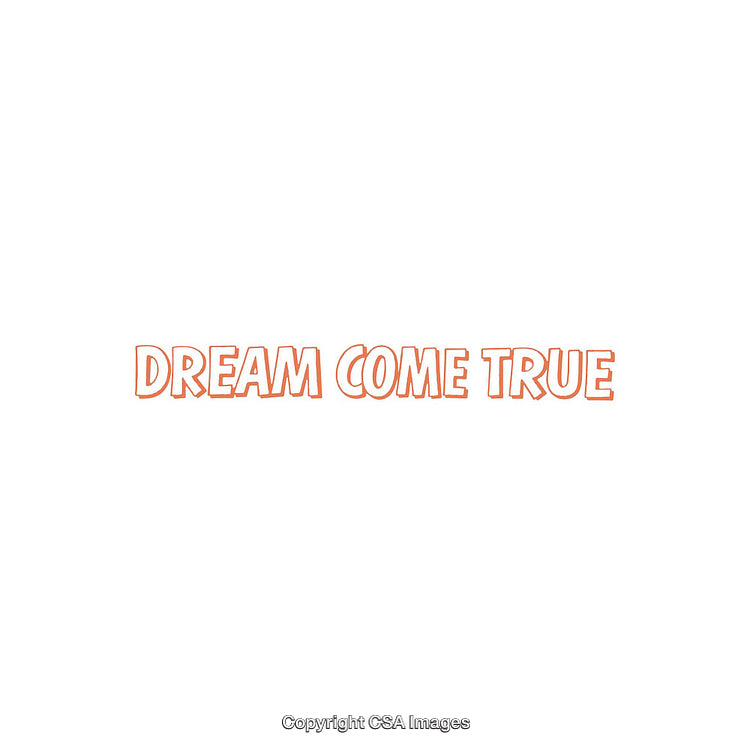 Inspirational Typography Design with 'Dream Come True' in Orange Font