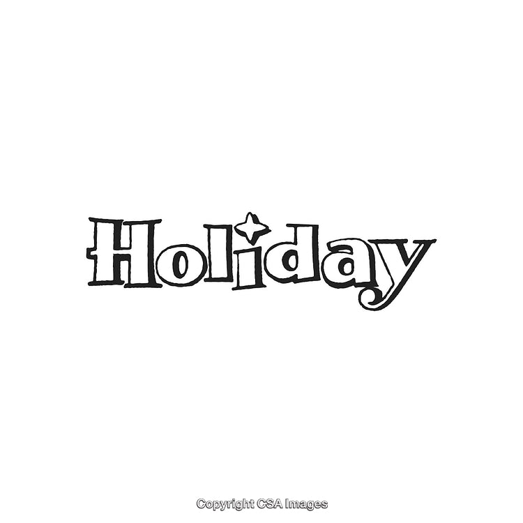 Holiday Text Artwork with Playful Font Design and Bold Black Outline