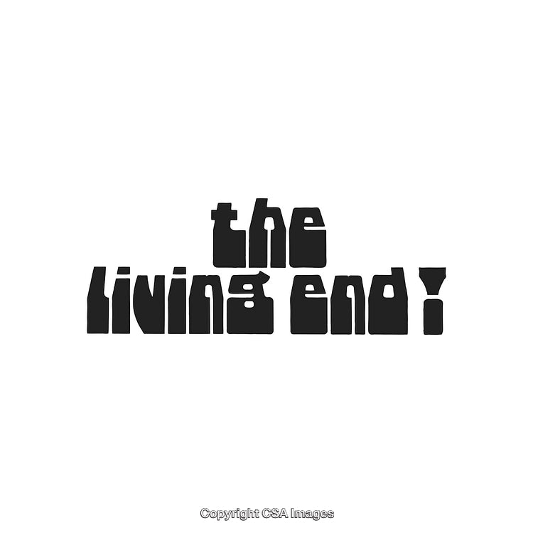 Bold Retro Style Text Graphic Featuring The Living End Statement
