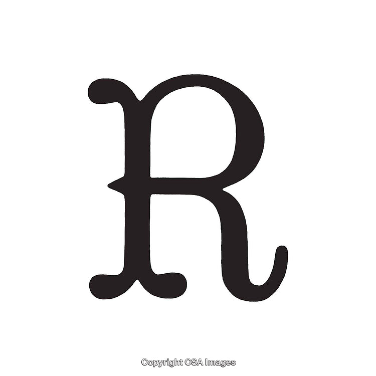 Artistic Representation of the Letter R in Decorative Typography Style