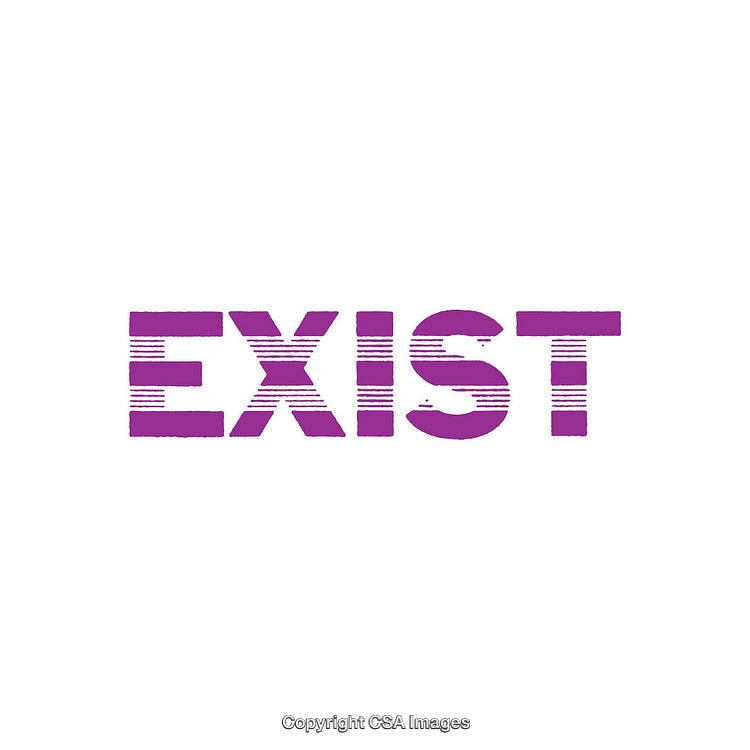 Bold Text Reading 'Exist' in Purple with Distinctive White Streaks