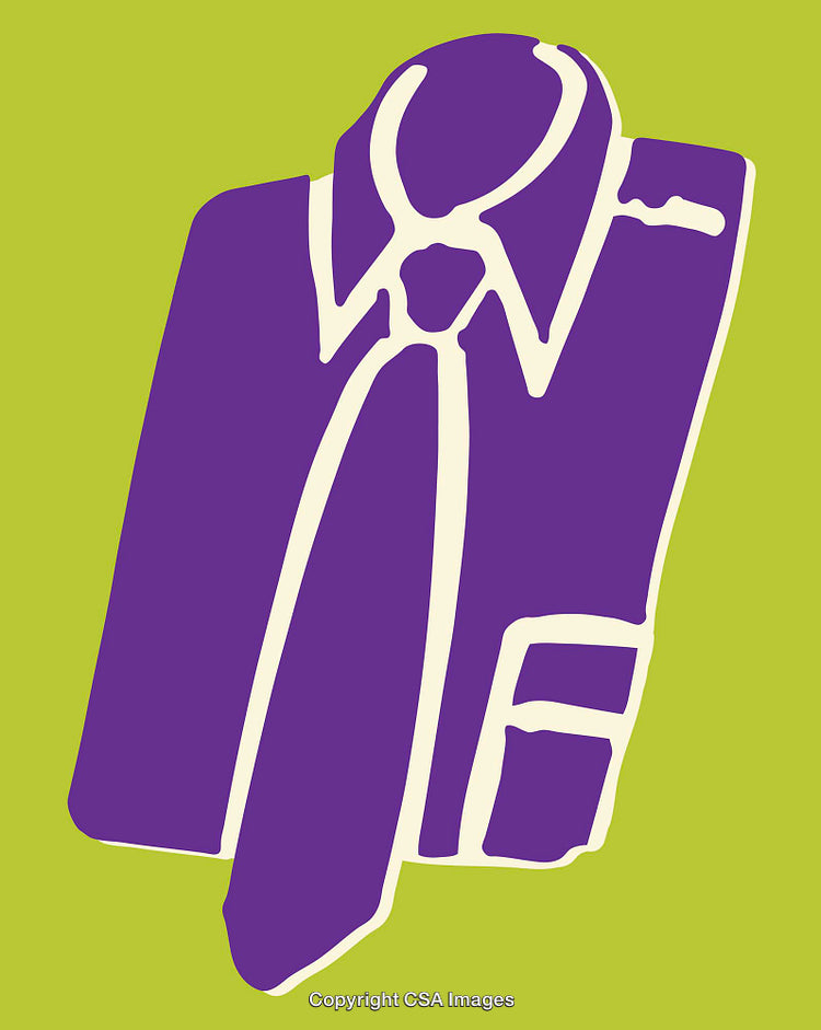 Stylized Business Shirt and Tie in Bold Line Art Illustration
