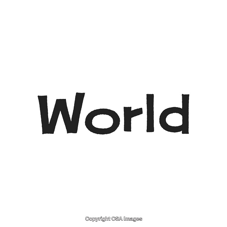 Simple Bold Text Displaying the Word World on a White Background