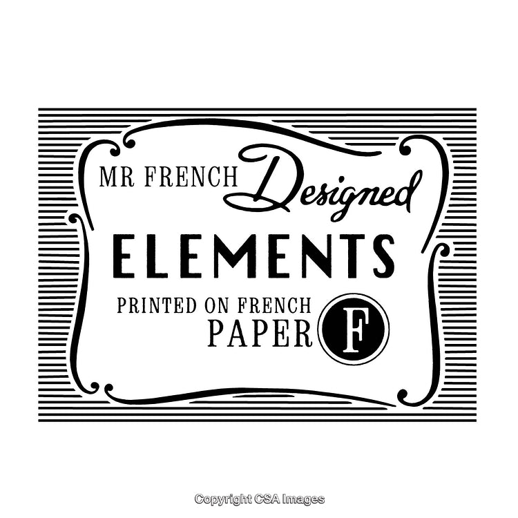 Elegant Monochrome Label Design with Ornate Typography and Border Details