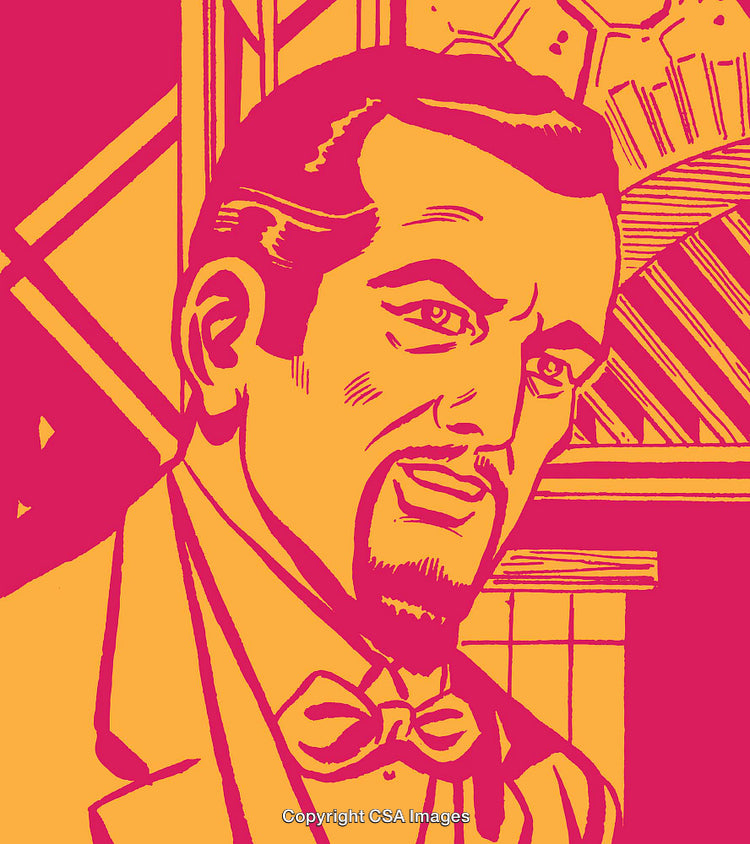 Bold Pop Art Illustration of a Gentleman in Vibrant Retro Style
