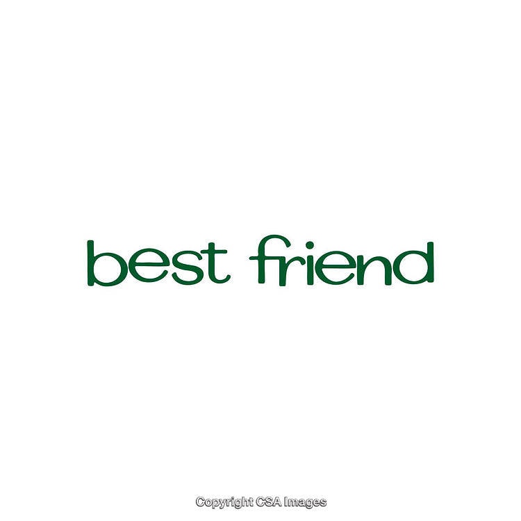 Minimalistic Green Best Friend Text on White Background