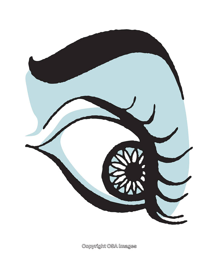 Stylish Illustration of a Decorative Eye With Blue and Black Details