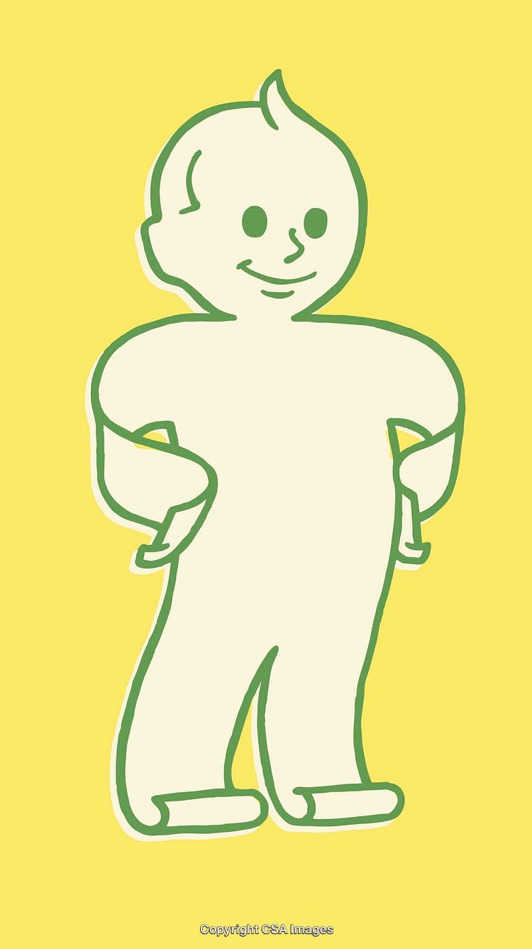 Minimalistic Character Line Art Illustration with a Cheerful Pose
