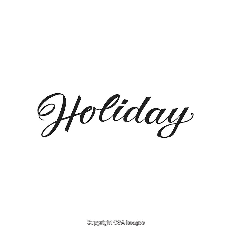 Elegant Calligraphy Displaying the Word Holiday on a Minimalistic White Background