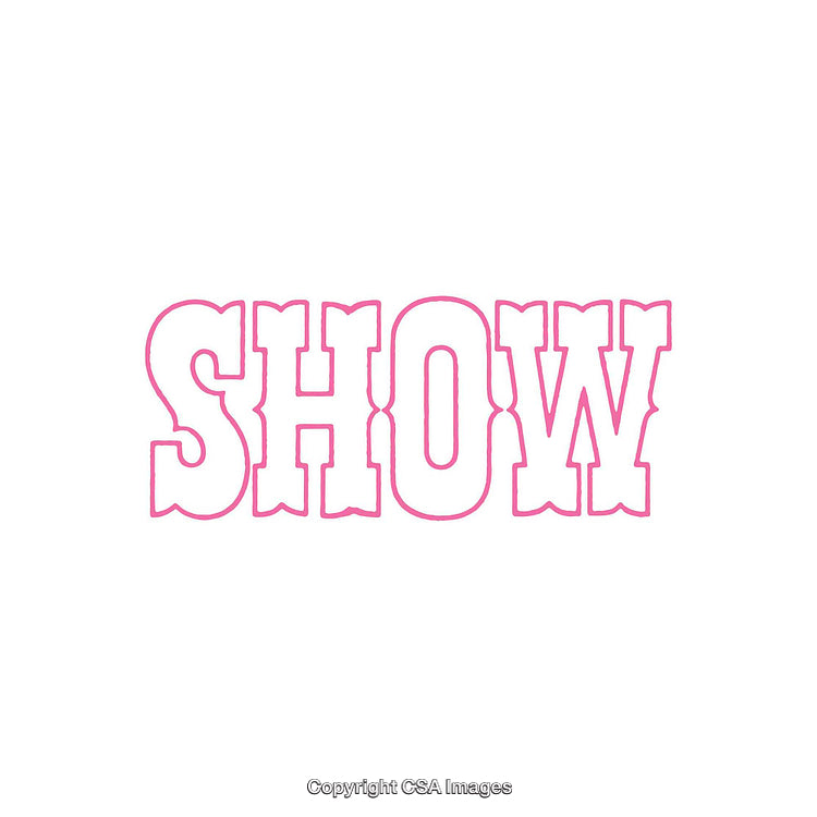 Bold Pink Text Art with the Word Show in a Playful Font
