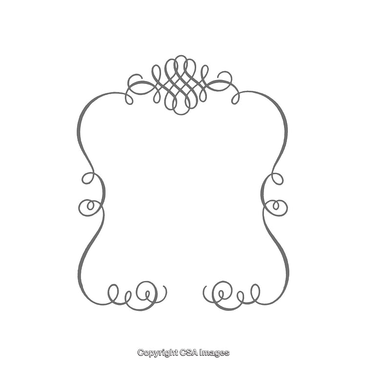 Elegant Vintage Decorative Frame with Ornate Flourishes on White Background