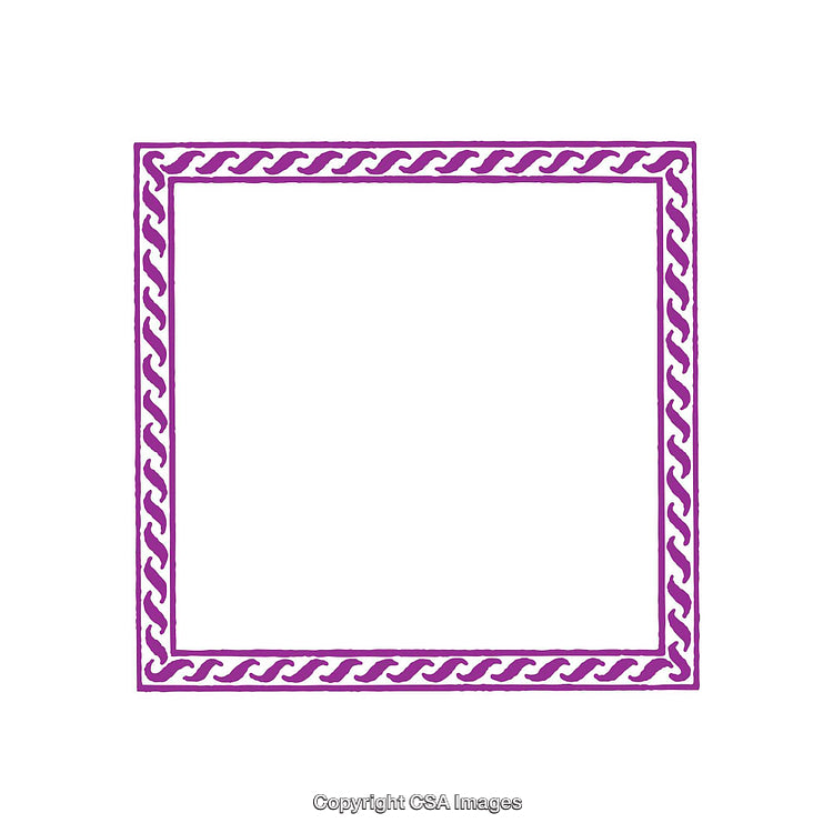 Decorative Purple Chain Border Frame on White Background