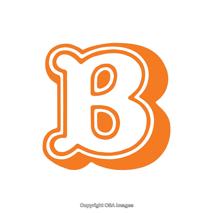 Orange and White B Letter Illustration with Bold and Stylish Design
